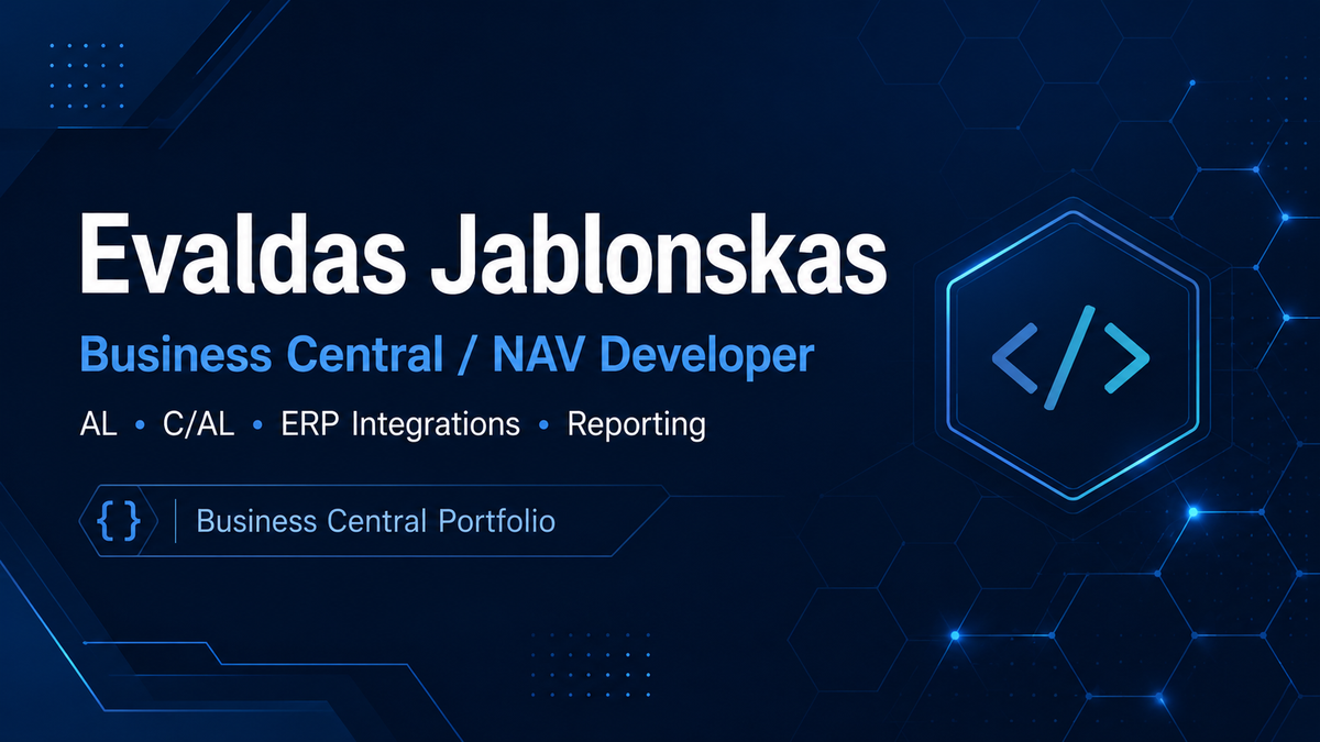 Evaldas Jablonskas – Microsoft Dynamics 365 Business Central / NAV Developer portfolio